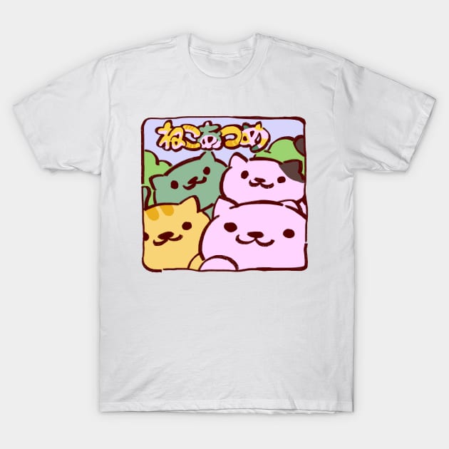 pink pastel kitty collector cats japanese with wiggly frame T-Shirt by mudwizard